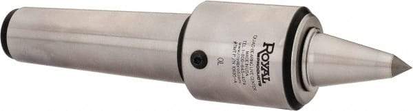 Royal Products - MT5 Taper Shank, 2.45" Head Diam 1,905 Lb Capacity Carbide Tipped Live Center - 12,000 Max RPM, 2.78" Head Length, 1-1/4" Point Diam, 2.35" Point Len, 525 Lb Max Workpc, 10-3/4" OAL, 1/2" Tip Diam, Long Point - Top Tool & Supply