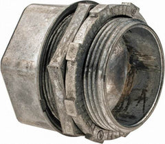 Thomas & Betts - 1-1/2" Trade, Die Cast Zinc Compression Straight EMT Conduit Connector - Noninsulated - Top Tool & Supply