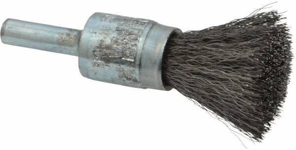 Osborn - 1/2" Brush Diam, Crimped, End Brush - 1/4" Diam Shank, 25,000 Max RPM - Top Tool & Supply