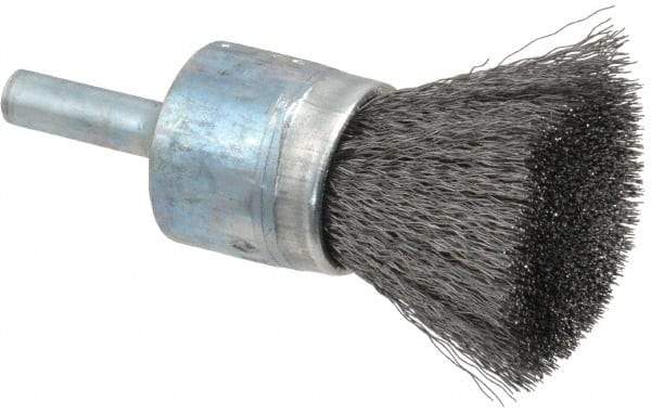 Osborn - 3/4" Brush Diam, Crimped, End Brush - 1/4" Diam Shank, 20,000 Max RPM - Top Tool & Supply