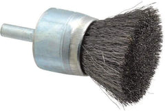 Osborn - 1" Brush Diam, Crimped, End Brush - 1/4" Diam Shank, 20,000 Max RPM - Top Tool & Supply