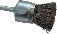 Osborn - 1" Brush Diam, Crimped, End Brush - 1/4" Diam Shank, 20,000 Max RPM - Top Tool & Supply