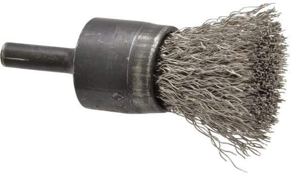 Osborn - 3/4" Brush Diam, Crimped, End Brush - 1/4" Diam Shank, 20,000 Max RPM - Top Tool & Supply