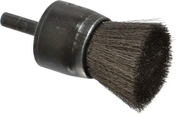 Osborn - 1" Brush Diam, Crimped, End Brush - 1/4" Diam Shank, 20,000 Max RPM - Top Tool & Supply