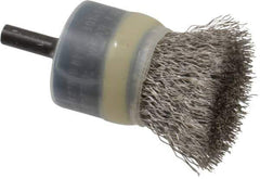 Osborn - 1" Brush Diam, Crimped, End Brush - 1/4" Diam Shank, 20,000 Max RPM - Top Tool & Supply