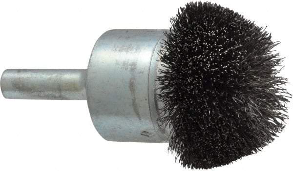 Osborn - 1-1/4" Brush Diam, Crimped, End Brush - 1/4" Diam Shank, 15,000 Max RPM - Top Tool & Supply