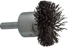 Osborn - 1-1/2" Brush Diam, Crimped, End Brush - 1/4" Diam Shank, 15,000 Max RPM - Top Tool & Supply