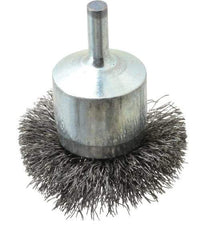 Osborn - 2" Brush Diam, Crimped, End Brush - 1/4" Diam Shank, 15,000 Max RPM - Top Tool & Supply