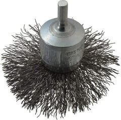 Osborn - 3" Brush Diam, Crimped, End Brush - 1/4" Diam Shank, 15,000 Max RPM - Top Tool & Supply