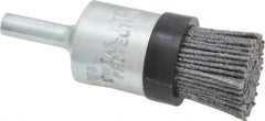 Osborn - 80 Grit, 3/4" Brush Diam, End Brush - Medium Grade, 1/4" Diam Shank, 9,000 Max RPM - Top Tool & Supply