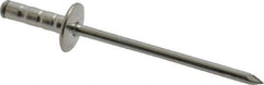 RivetKing - Size 43-44 Large Flange Head Aluminum Multi Grip Blind Rivet - Steel Mandrel, 0.156" to 1/4" Grip, 3/8" Head Diam, 0.129" to 0.133" Hole Diam, 1/2" Length Under Head, 1/8" Body Diam - Top Tool & Supply