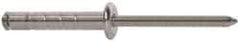 RivetKing - Size 610-612 Dome Head Aluminum Multi Grip Blind Rivet - Steel Mandrel, 1/2" to 0.787" Grip, 3/8" Head Diam, 0.192" to 0.196" Hole Diam, 1.07" Length Under Head, 3/16" Body Diam - Top Tool & Supply