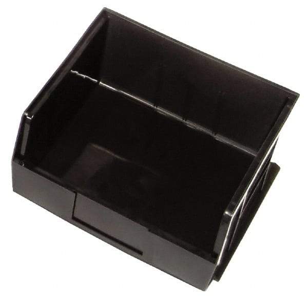 Quantum Storage - 50 Lb. Load Capacity, 10-7/8" Deep, Black Polypropylene Hopper Stacking Bin - 5" High x 11" Wide x 10-7/8" Long - Top Tool & Supply