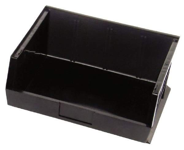 Quantum Storage - 75 Lb. Load Capacity, 14-3/4" Deep, Black Polypropylene Hopper Stacking Bin - 7" High x 16-1/2" Wide x 14-3/4" Long - Top Tool & Supply