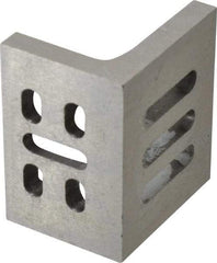 Interstate - 3" Wide x 2" Deep x 2-1/2" High Cast Iron Partially Machined Angle Plate - Slotted Plate, Through-Slots on Surface, Webbed, Single Plate - Top Tool & Supply