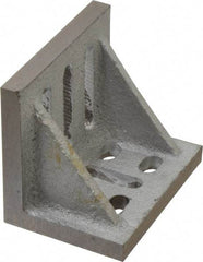 Interstate - 3-1/2" Wide x 2-1/2" Deep x 3" High Cast Iron Partially Machined Angle Plate - Slotted Plate, Through-Slots on Surface, Webbed, Single Plate - Top Tool & Supply