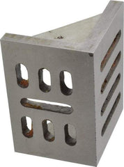 Interstate - 4-1/2" Wide x 3" Deep x 3-1/2" High Cast Iron Partially Machined Angle Plate - Slotted Plate, Through-Slots on Surface, Webbed, Single Plate - Top Tool & Supply