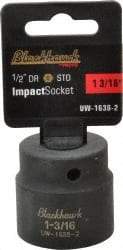 Blackhawk by Proto - 1/2" Drive 1-3/16" Standard Impact Socket - 6 Points, 2" OAL - Top Tool & Supply