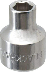 Blackhawk by Proto - 1/4", 3/8" Drive, Standard Hand Socket - 6 Points, 57/64" OAL, Chrome Finish - Top Tool & Supply