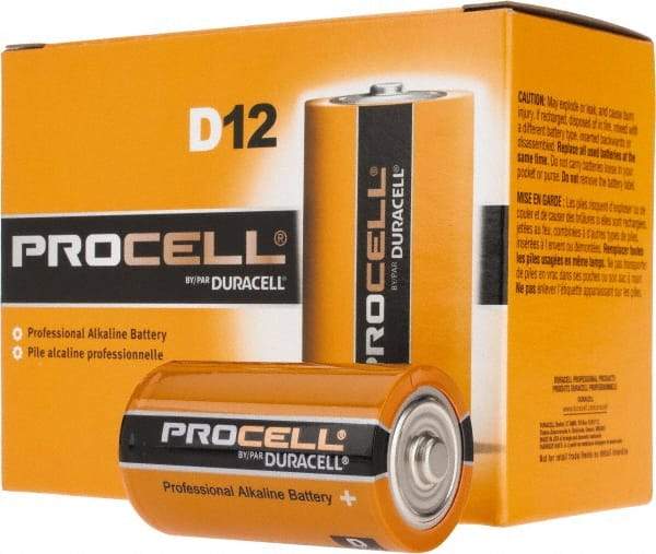 Duracell - Size D, Alkaline, Standard Battery - 1.5 Volts, Flat Terminal, LR20, ANSI, IEC Regulated - Top Tool & Supply