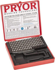 Pryor - 112 Piece, 3/32 Inch Character, Steel Type Set - 12 Character Capacity - Top Tool & Supply