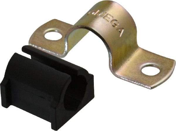 ZSI - 1/2" Tube, Steel, Zinc Plated Tube Strap with Cushion - 2 Mounting Holes - Top Tool & Supply