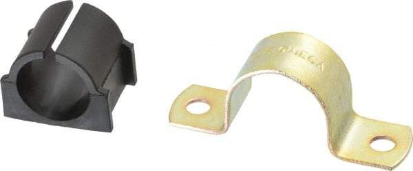 ZSI - 7/8" Tube, Steel, Zinc Plated Tube Strap with Cushion - 2 Mounting Holes - Top Tool & Supply