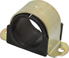 ZSI - 1-1/2" Tube, Steel, Zinc Plated Tube Strap with Cushion - 2 Mounting Holes - Top Tool & Supply