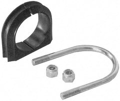 ZSI - 3" Pipe, Steel U Bolt Clamp with Cushion - Electro Galvanized, 1" Panel Thickness, 5.6"x4.55"x1.24" - Top Tool & Supply