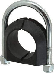 ZSI - 1-1/4" Pipe, Steel U Bolt Clamp with Cushion - Electro Galvanized, 3/4" Panel Thickness - Top Tool & Supply