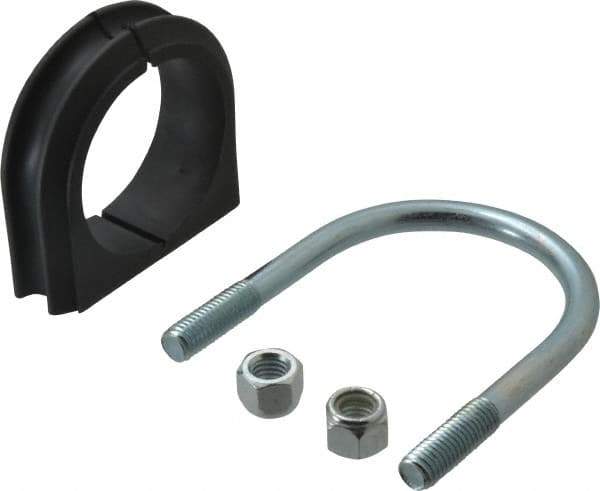 ZSI - 2-1/2" Pipe, Steel U Bolt Clamp with Cushion - Electro Galvanized, 1" Panel Thickness - Top Tool & Supply