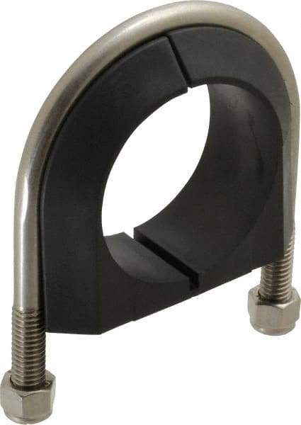 ZSI - 2" Pipe, Grade 316 Stainless Steel U Bolt Clamp with Cushion - 3/4" Panel Thickness - Top Tool & Supply