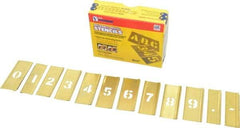 C.H. Hanson - 15 Piece, 1/2 Inch Character Size, Brass Stencil - Contains Figure Set - Top Tool & Supply