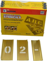 C.H. Hanson - 15 Piece, 3/4 Inch Character Size, Brass Stencil - Contains Figure Set - Top Tool & Supply