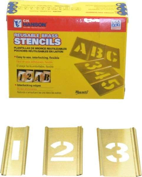 C.H. Hanson - 15 Piece, 1 Inch Character Size, Brass Stencil - Contains Figure Set - Top Tool & Supply