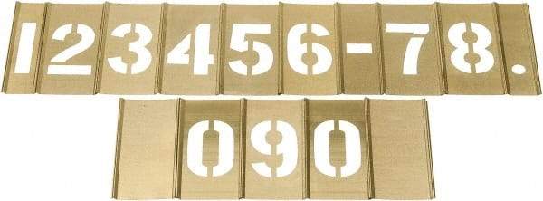 C.H. Hanson - 15 Piece, 2-1/2 Inch Character Size, Brass Stencil - Contains Figure Set - Top Tool & Supply