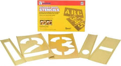 C.H. Hanson - 14 Piece, 6 Inch Character Size, Brass Stencil - Contains Figure Set - Top Tool & Supply