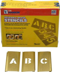 C.H. Hanson - 33 Piece, 1/2 Inch Character Size, Brass Stencil - Contains Letter Set - Top Tool & Supply