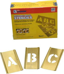 C.H. Hanson - 33 Piece, 1 Inch Character Size, Brass Stencil - Contains Letter Set - Top Tool & Supply