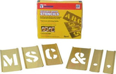 C.H. Hanson - 33 Piece, 2 Inch Character Size, Brass Stencil - Contains Letter Set - Top Tool & Supply