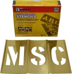 C.H. Hanson - 33 Piece, 2-1/2 Inch Character Size, Brass Stencil - Contains Letter Set - Top Tool & Supply