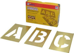 C.H. Hanson - 33 Piece, 4 Inch Character Size, Brass Stencil - Contains Letter Set - Top Tool & Supply