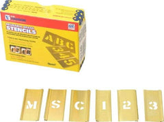 C.H. Hanson - 92 Piece, 1/2 Inch Character Size, Brass Stencil - Contains Three A Fonts - Top Tool & Supply