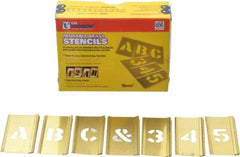 C.H. Hanson - 92 Piece, 3/4 Inch Character Size, Brass Stencil - Contains Three A Fonts - Top Tool & Supply