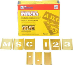 C.H. Hanson - 92 Piece, 1 Inch Character Size, Brass Stencil - Contains Three A Fonts - Top Tool & Supply