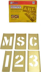 C.H. Hanson - 92 Piece, 2-1/2 Inch Character Size, Brass Stencil - Contains Three A Fonts - Top Tool & Supply