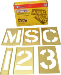 C.H. Hanson - 92 Piece, 5 Inch Character Size, Brass Stencil - Contains Three A Fonts - Top Tool & Supply