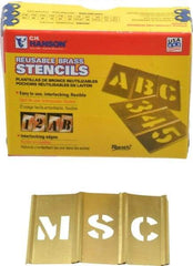 C.H. Hanson - 45 Piece, 3/4 Inch Character Size, Brass Stencil - Top Tool & Supply