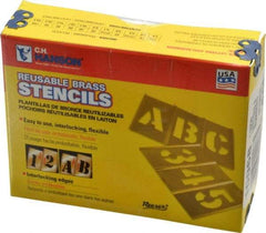 C.H. Hanson - 45 Piece, 1 Inch Character Size, Brass Stencil - Top Tool & Supply