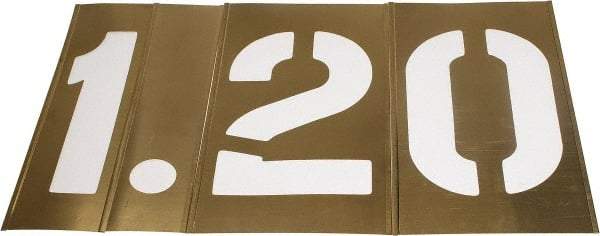 C.H. Hanson - 13 Piece, 10 Inch Character Size, Brass Stencil - Contains Numbers - Top Tool & Supply